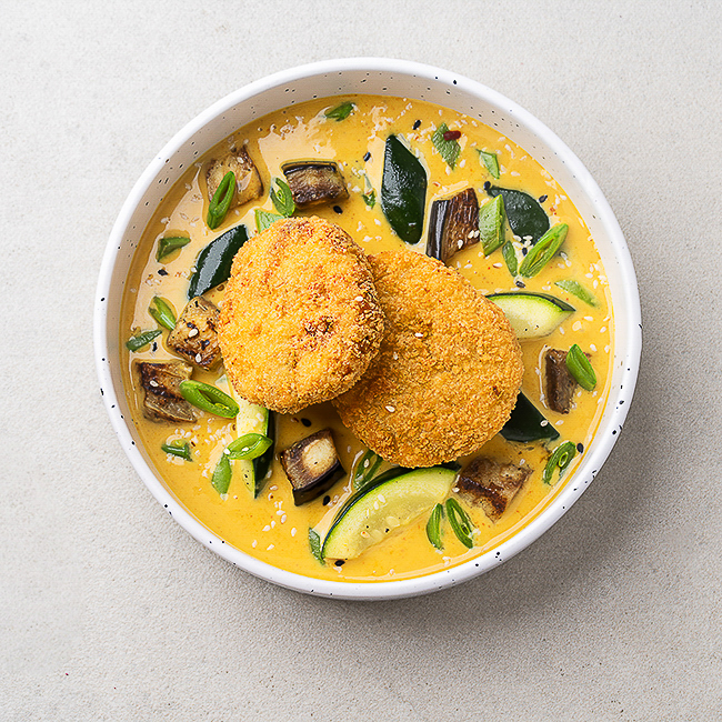 Japanese Golden Fish Cutlet Curry Plate